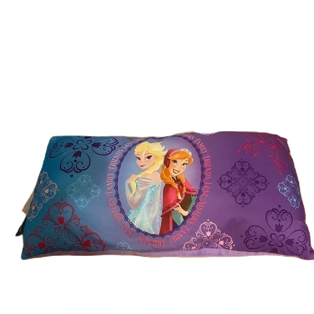 Disney Frozen Rectangular Pillow Elsa Anna Purple Kids Bedding